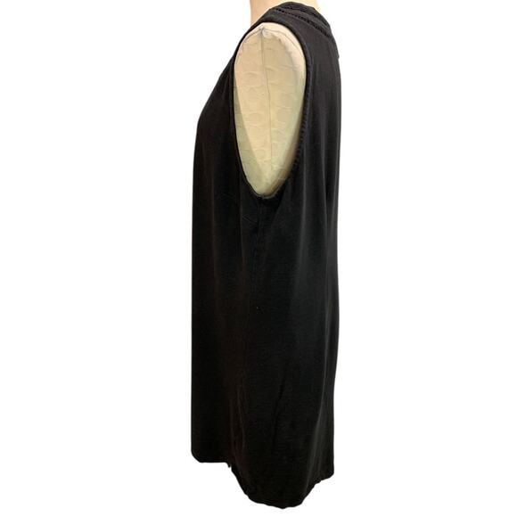 XL Talbots Shift Dress Sleeveless Black Knit Cotton - Picture 5 of 8